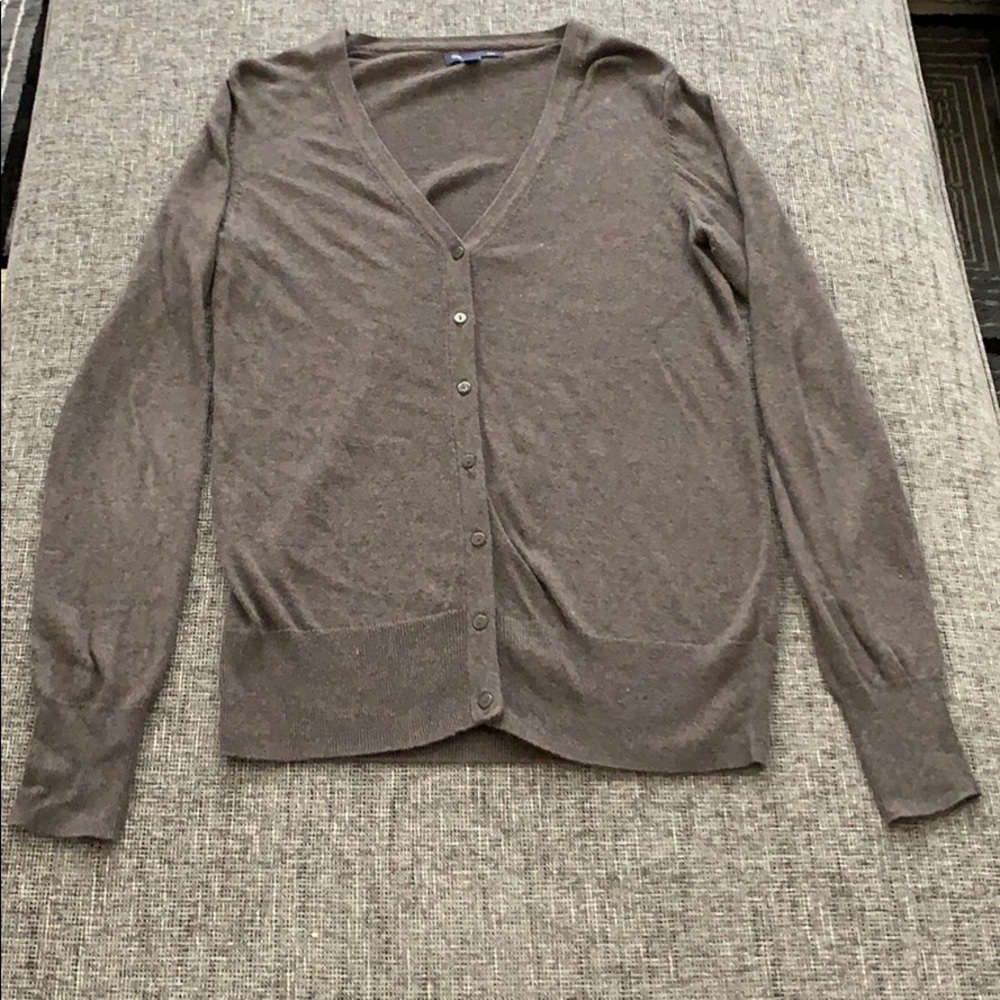 Brown v-neck cardigan from GAP